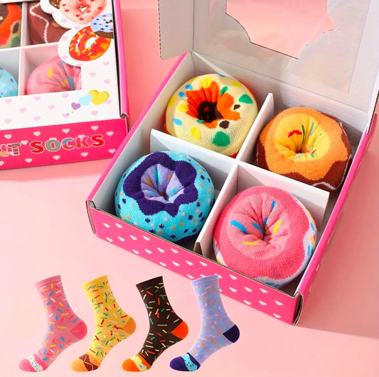 Donut Collection Gift Box – 4 Pairs of Fun, Cozy Socks