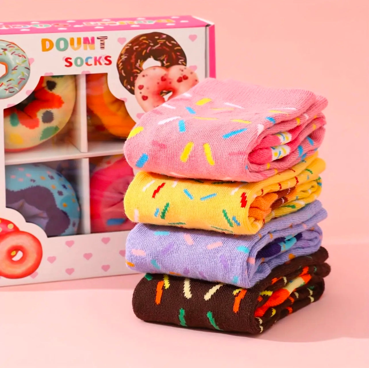 Donut Collection Gift Box – 4 Pairs of Fun, Cozy Socks