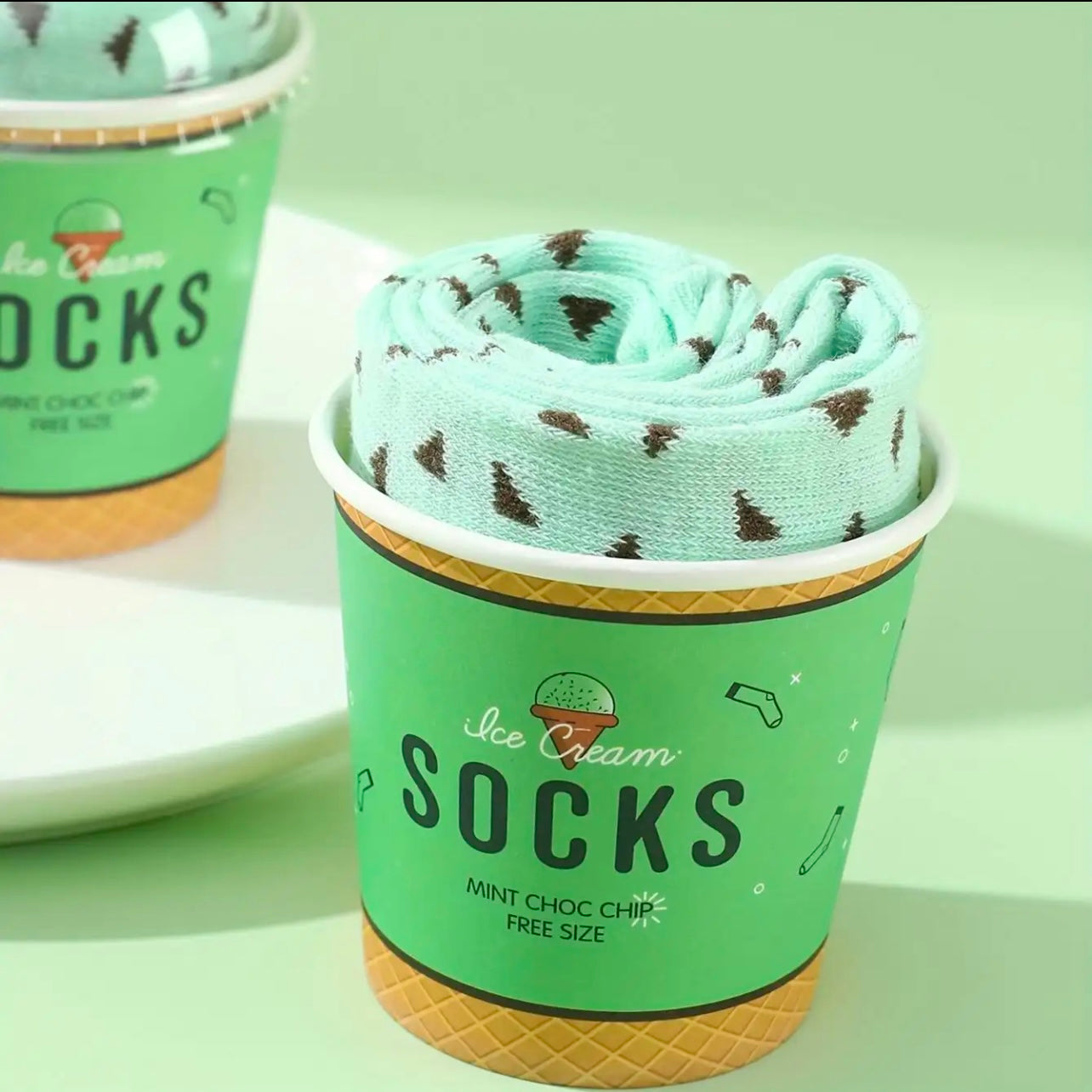 Mint Choc Chip Ice Cream Socks